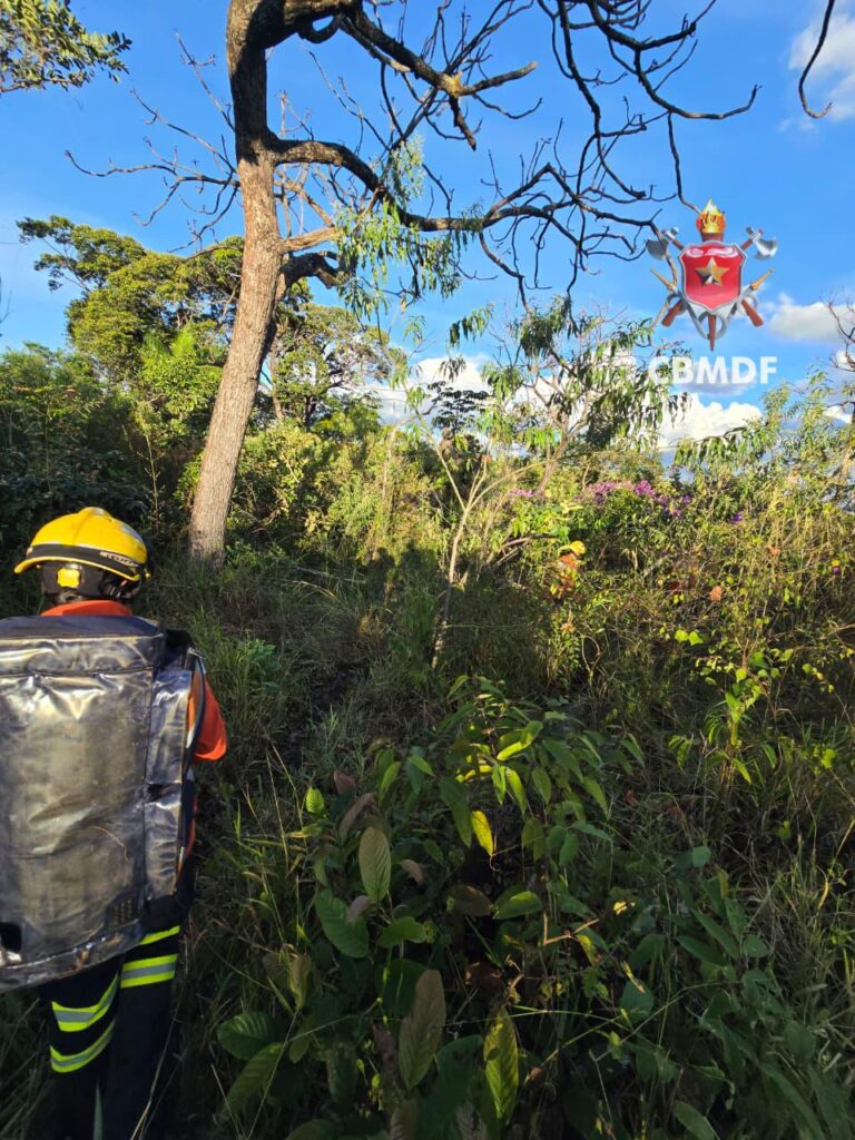 Bombeiros resgatam homem com ferimentos em área rural de Brazlândia