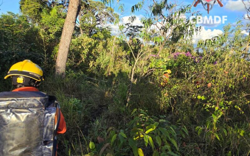 Bombeiros resgatam homem com ferimentos em área rural de Brazlândia